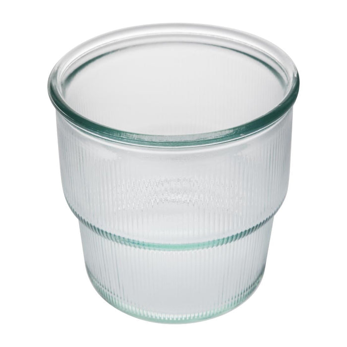 Olympia Recycled Glass Ribbed Stackable Tumblers 300ml (6 Pack) Olympia