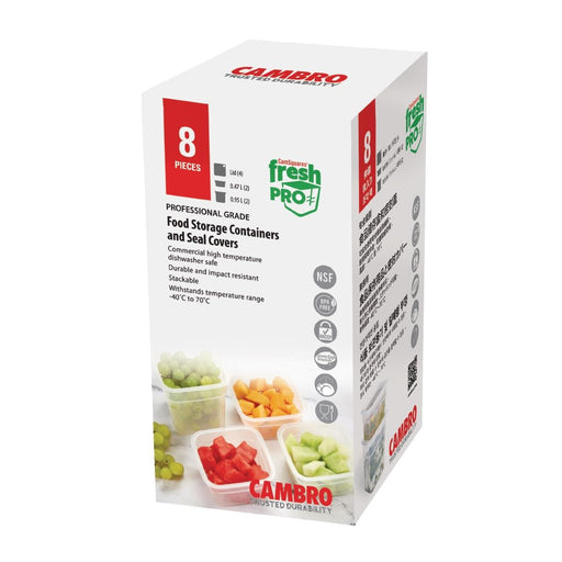 Cambro FreshPro Food Containers with Lid (2 x 0.95ltr and 2 x 0.47Ltr Pack) Cambro