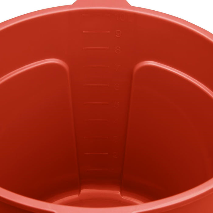 Jantex Red Graduated Bucket with Pouring Lip 10ltr Jantex