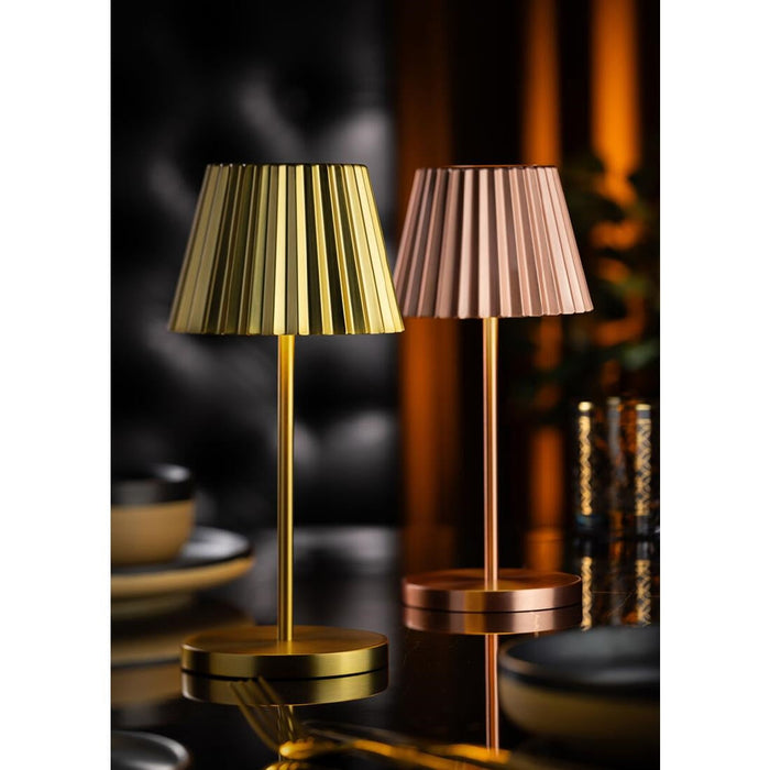 Utopia Dominica LED Cordless Table Lamp 260mm Brushed Gold (6 Pack) Utopia