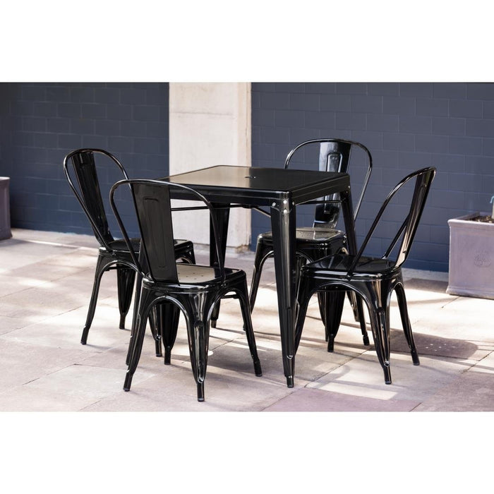 Bolero Bistro Steel Square Table Black 668mm (Single) Bolero