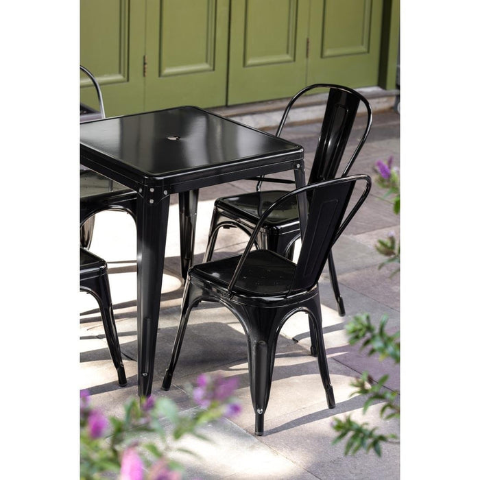 Bolero Bistro Steel Square Table Black 668mm (Single) Bolero