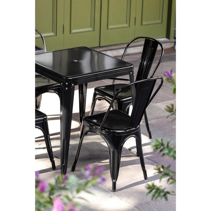 Bolero Bistro Steel Side Chairs Black (4 Pack) Bolero