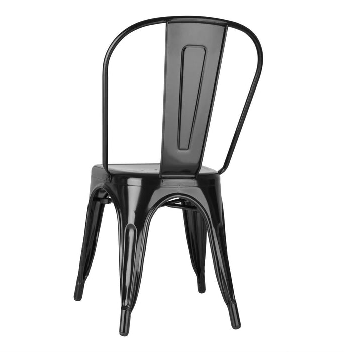 Bolero Bistro Steel Side Chairs Black (4 Pack) Bolero