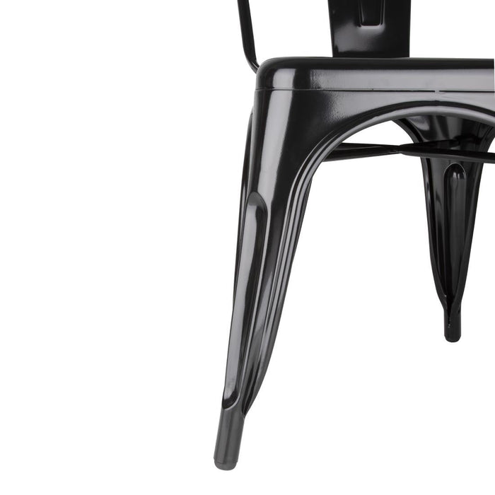 Bolero Bistro Steel Side Chairs Black (4 Pack) Bolero