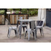 Bolero Bistro Steel Side Chairs Grey (4 Pack) Bolero