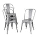 Bolero Bistro Steel Side Chairs Grey (4 Pack) Bolero