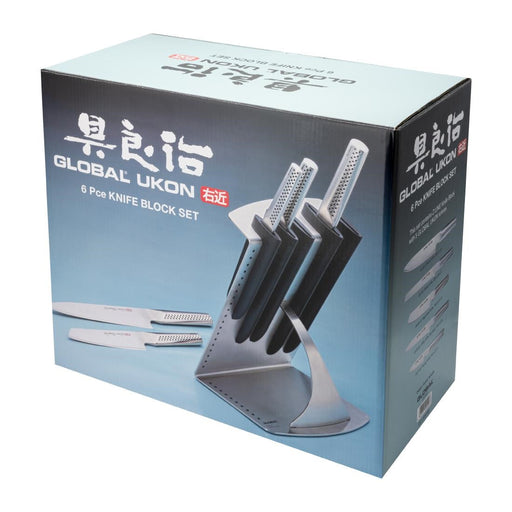 Global Knives Ukon Range 6-Piece Knife Set with Block Global