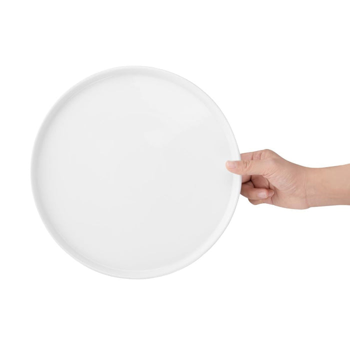Olympia Whiteware Flat Round Plates 268mm (4 Pack) Olympia
