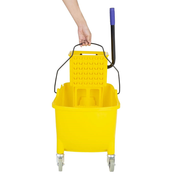 Jantex 30ltr Mop Bucket with Foot Pedal release - Yellow Jantex