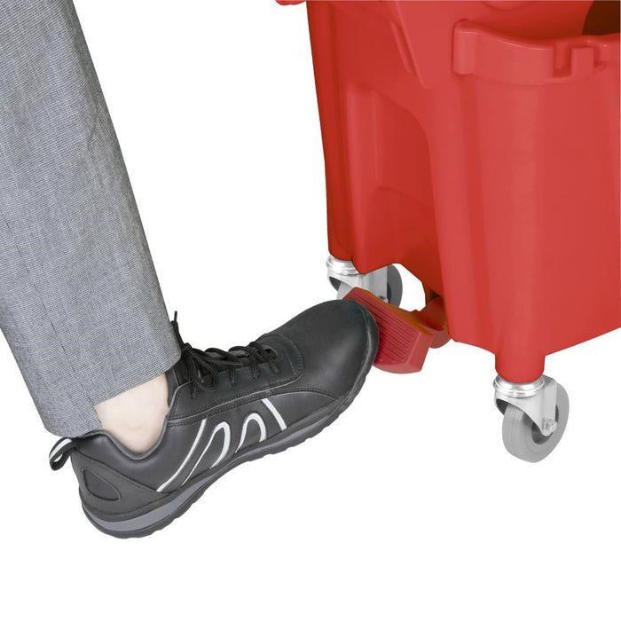 Jantex 30ltr Mop Bucket with Foot Pedal release - Red Jantex