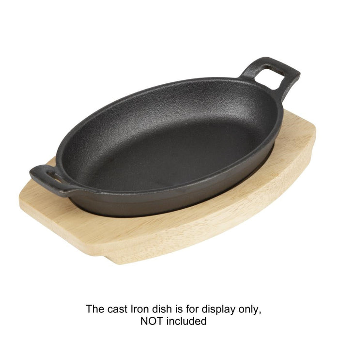 Olympia Hevea Board for Cast Iron Oval Eared Dish 230x135mm for FW818 Olympia