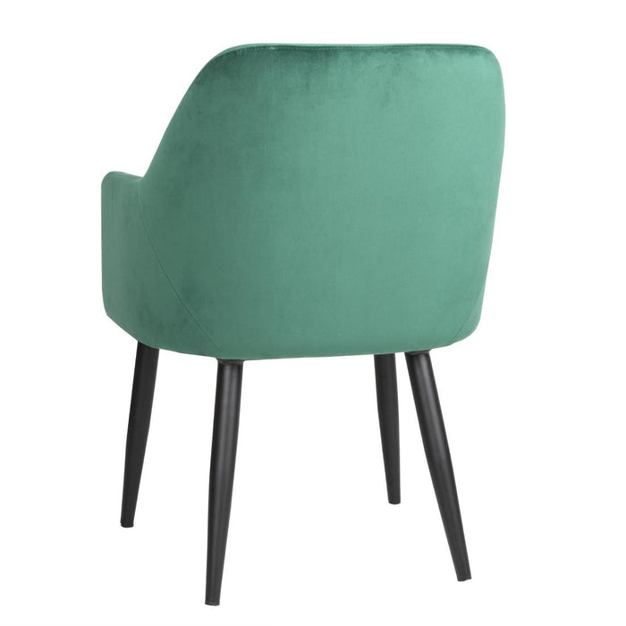 Bolero Lia Velvet Effect Chairs Dark Green (2 Pack) Bolero