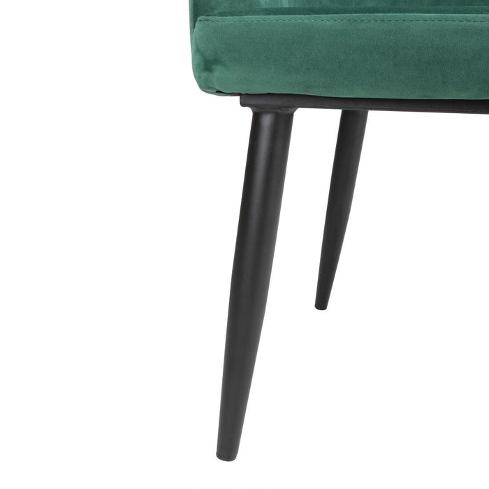 Bolero Lia Velvet Effect Chairs Dark Green (2 Pack) Bolero