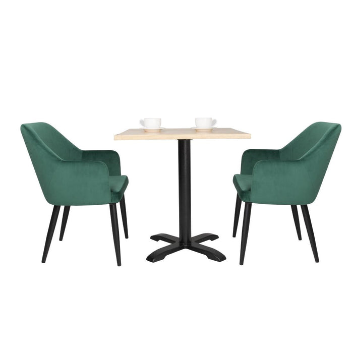 Bolero Lia Velvet Effect Chairs Dark Green (2 Pack) Bolero