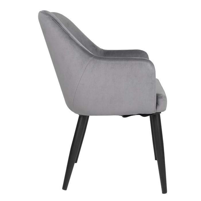Bolero Lia Velvet Effect Chairs Grey (2 Pack) Bolero