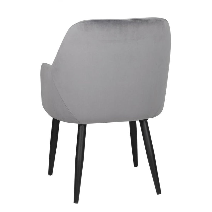 Bolero Lia Velvet Effect Chairs Grey (2 Pack) Bolero