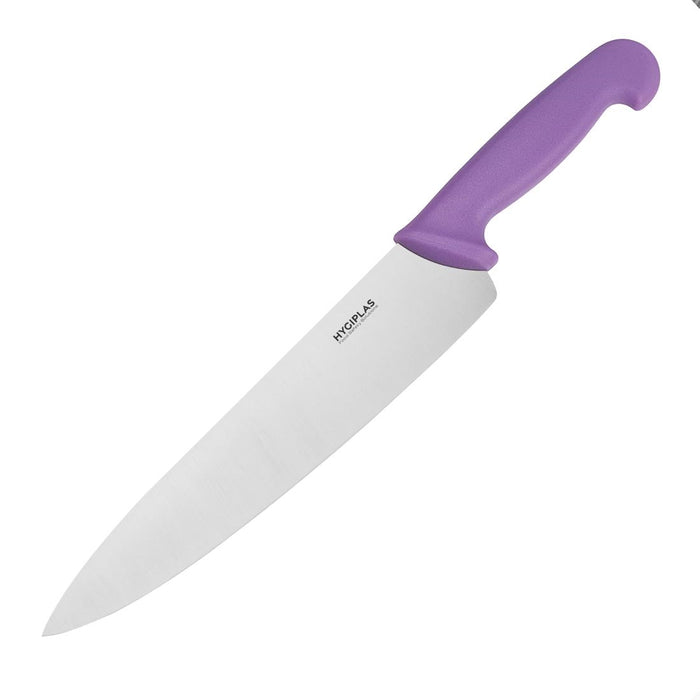 Blade Length: 10". Weight: 200g. Purple for allergens