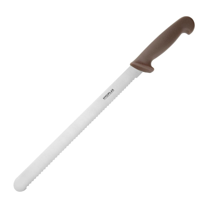 Blade Length: 12". Weight: 110g. Brown for vegetables