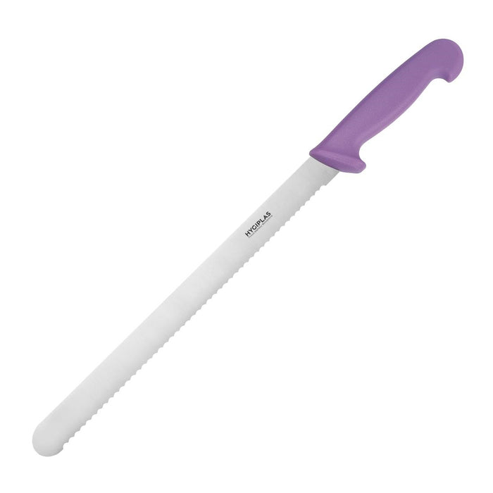 Blade Length: 12". Weight: 110g. Purple for allergens