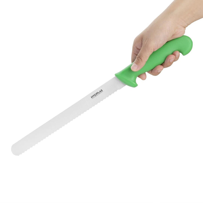 Hygiplas Serrated Slicer Green 24.8cm Hygiplas