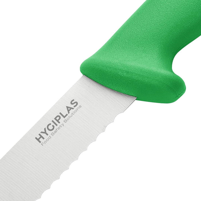 Hygiplas Serrated Slicer Green 24.8cm Hygiplas