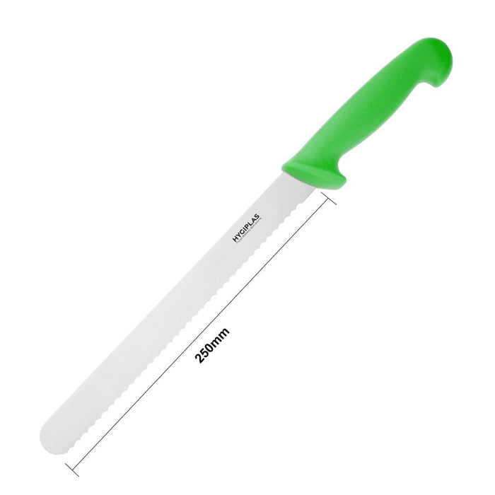 Hygiplas Serrated Slicer Green 24.8cm Hygiplas