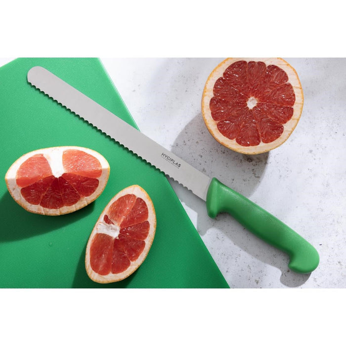 Hygiplas Serrated Slicer Green 24.8cm Hygiplas