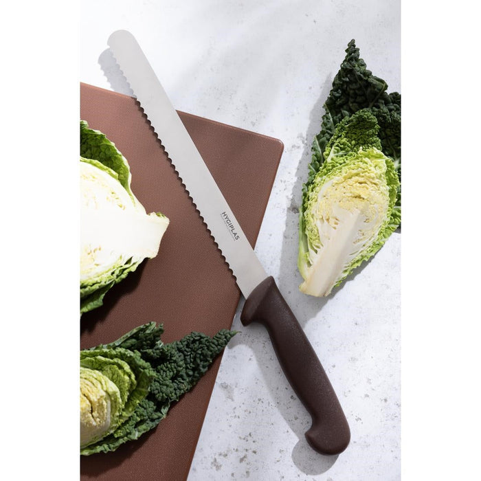 Hygiplas Serrated Slicer Brown 24.8cm Hygiplas