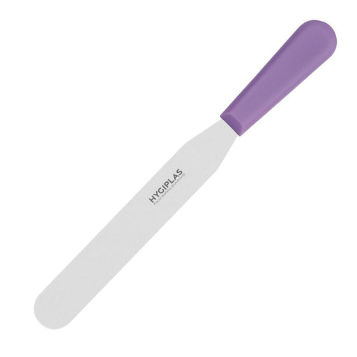 Blade Length: 8". Weight: 58g. Purple for allergens