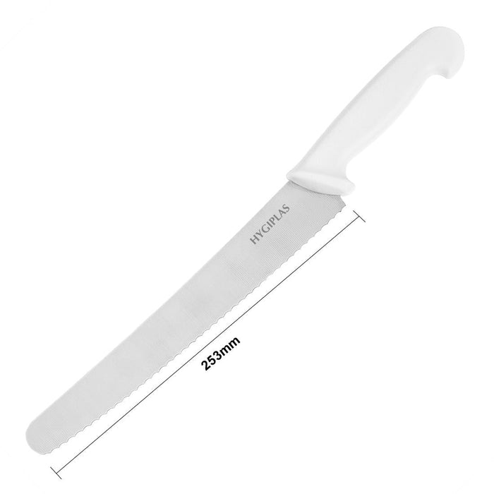 Hygiplas Serrated Pastry Knife White 25.4cm Hygiplas