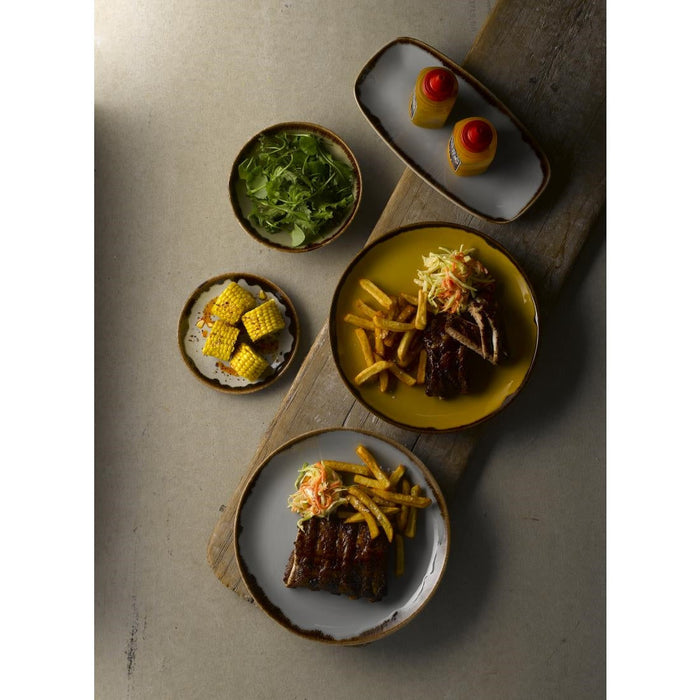 Dudson Harvest Walled Plates Mustard 210mm (6 Pack) Dudson