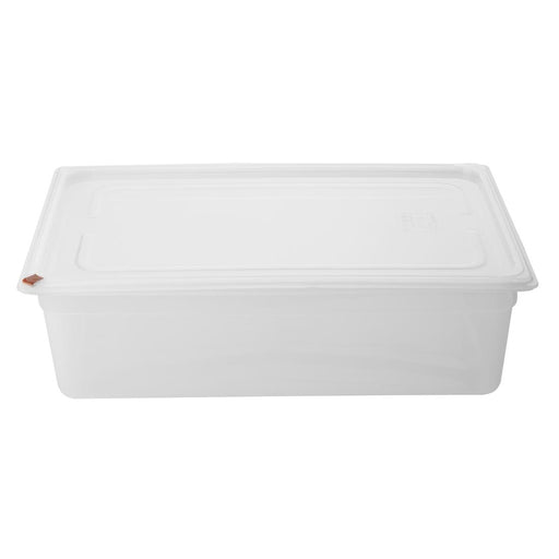 Capacity: 19.5Ltr. GN 1/1. Depth: 150mm. With lid and 7 colour clips.