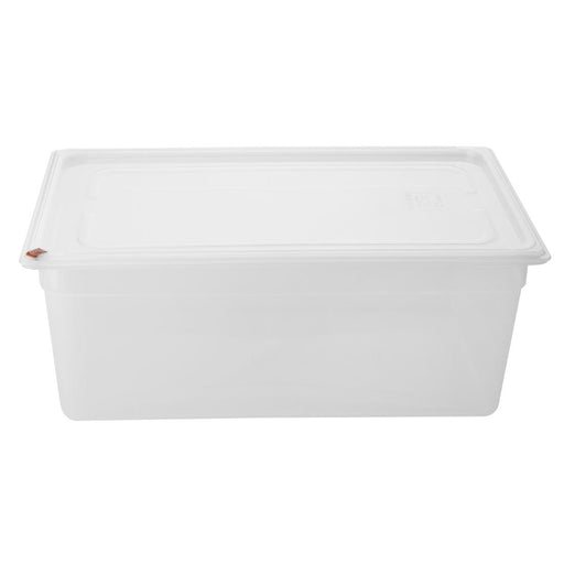 Capacity: 25.6Ltr. GN 1/1. Depth: 200mm. With lid and 7 colour clips.