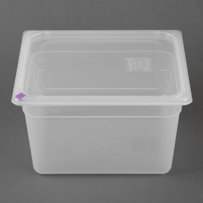 Hygiplas Click PP GN Container 1/2 with Lid & 7 Colour Clips 200mm 11.7Ltr (4 Pack) Hygiplas