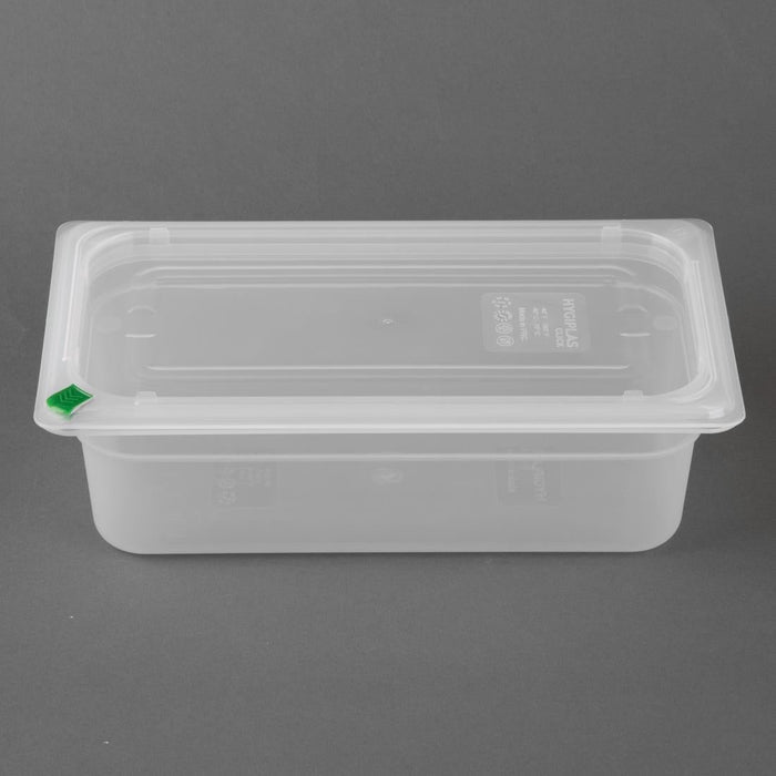 Hygiplas Click PP GN Container 1/3 with Lid & 7 Colour Clips 100mm 3.6Ltr (4 Pack) Hygiplas