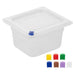 Hygiplas Click PP GN Container 1/6 with Lid & 7 Colour Clips 100mm 1.5Ltr (4 Pack) Hygiplas