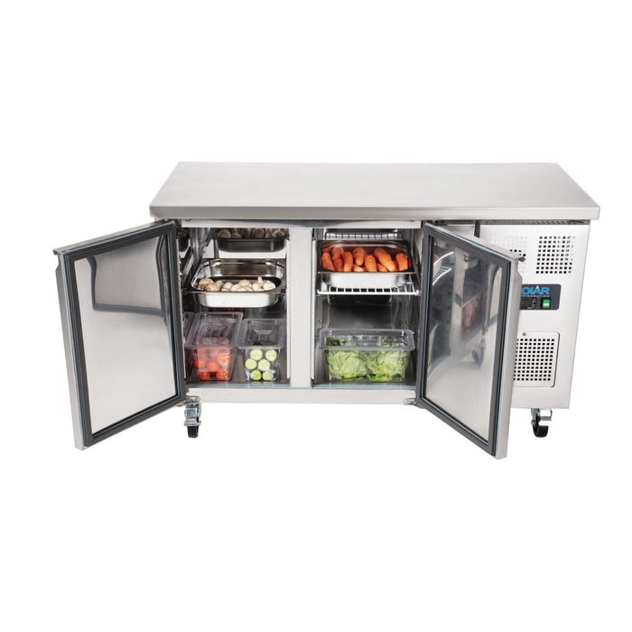 Polar U-Series Slimline Double Door Counter Fridge 228Ltr Polar