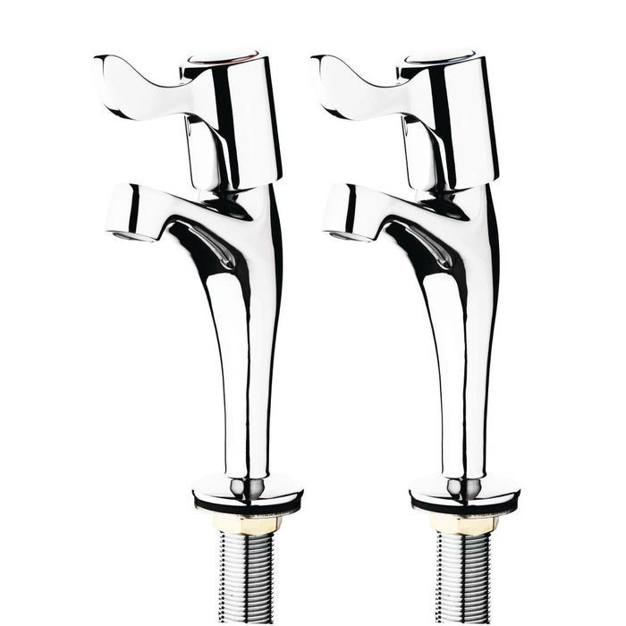 1/2" high neck pillar sink taps.