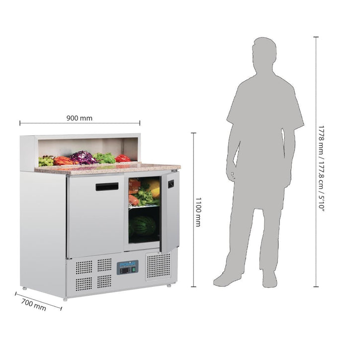 Polar G-Series Pizza Prep Counter Fridge 288Ltr Polar