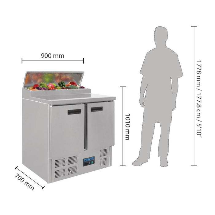 Polar G-Series Pizza Prep Counter Fridge 254Ltr Polar