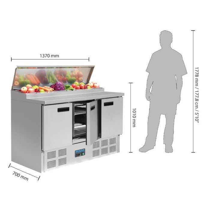 Polar G-Series Pizza Prep Counter Fridge 390Ltr Polar