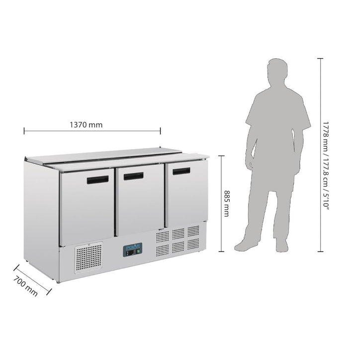 Polar G-Series Saladette Counter Fridge 368Ltr Polar