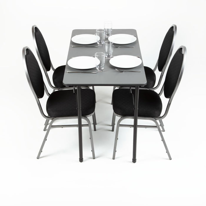 Bolero ABS Rectangular Folding Table Grey 4ft (Single) Bolero
