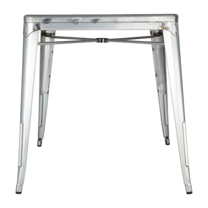 Bolero Bistro Galvanised Steel Square Table 668mm (Single) Bolero