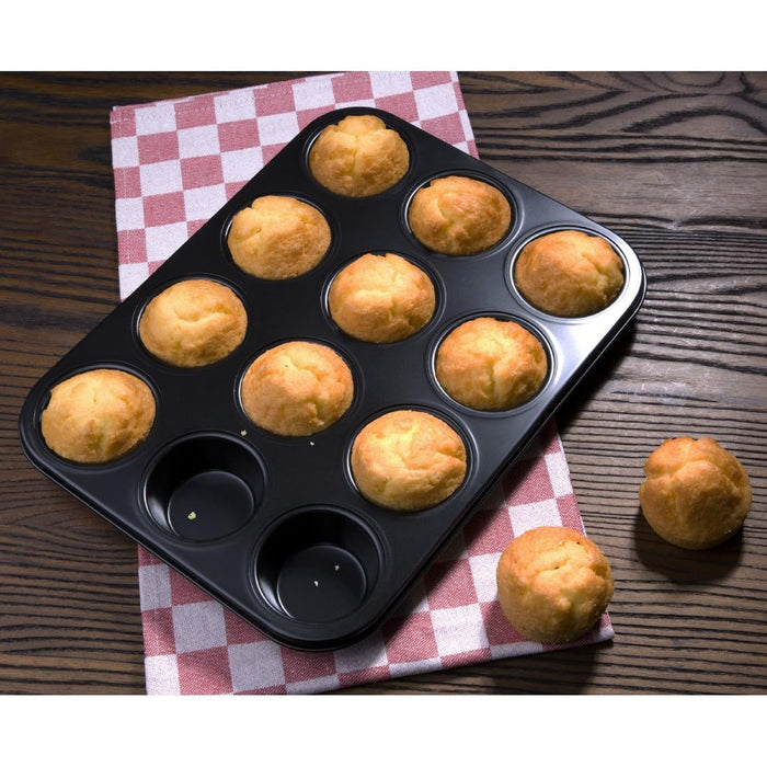 Vogue Carbon Steel Non-Stick Muffin Tray 12 Cup Vogue