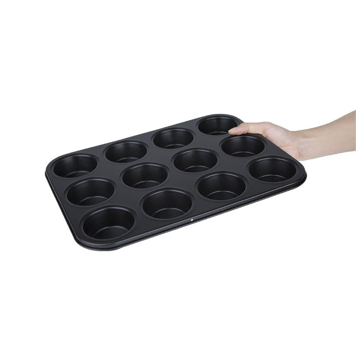 Vogue Carbon Steel Non-Stick Muffin Tray 12 Cup Vogue