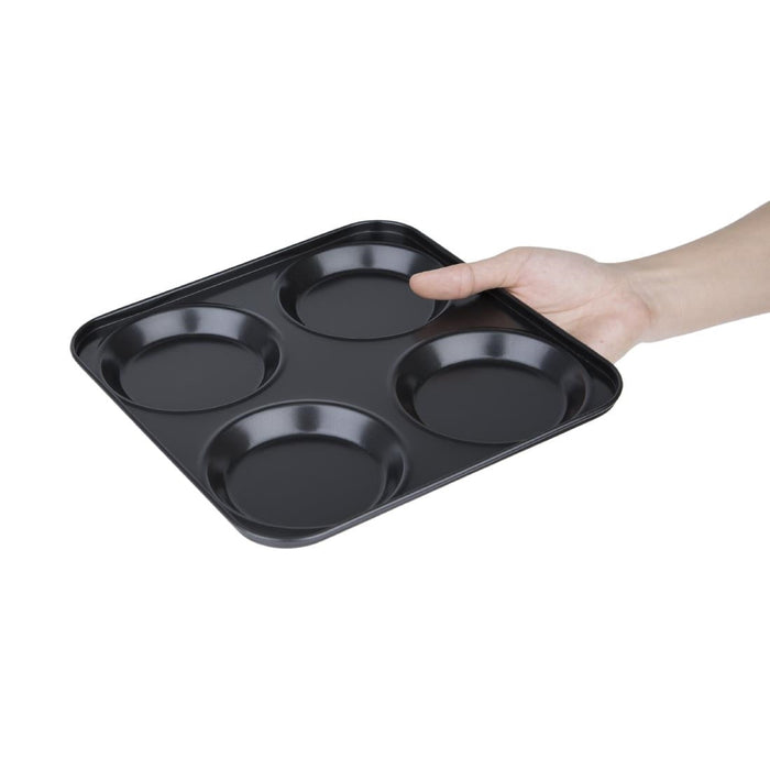 Vogue Carbon Steel Non-Stick Yorkshire Pudding Tray 4 Cup Vogue