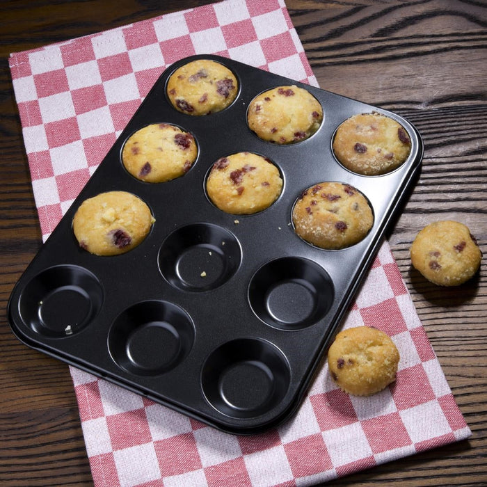 Vogue Carbon Steel Non-Stick Mini Muffin Tray 12 Cup Vogue