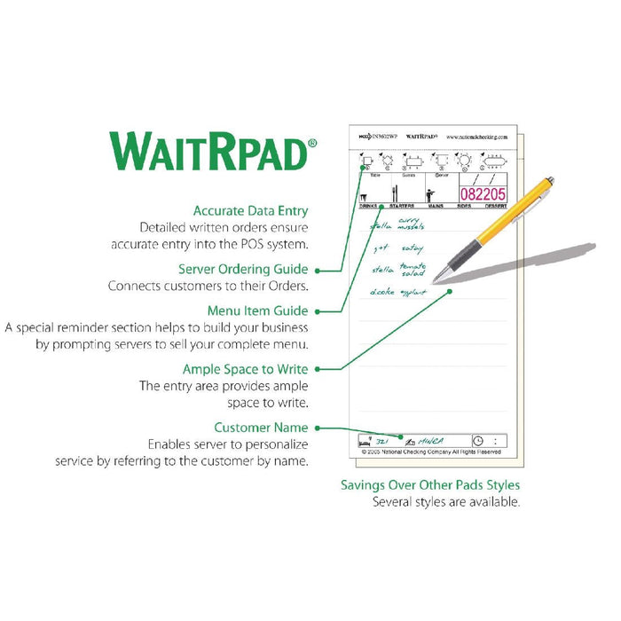 WaitRpads Waiting Pads Duplicate Carbonless (10 Pack) WaitRpads